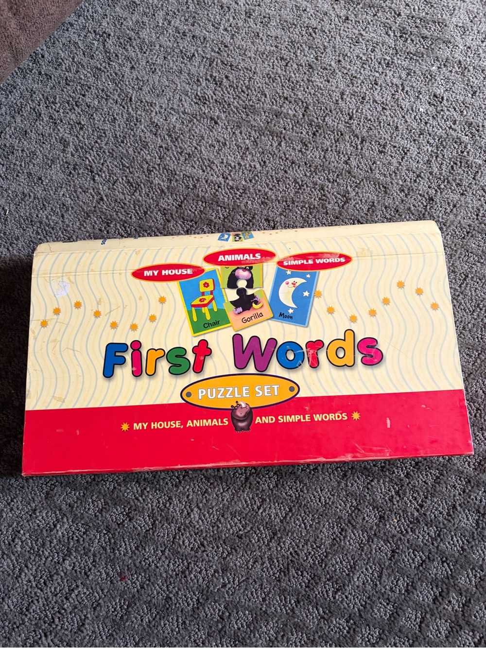 VINTAGE First Words Puzzle Set - Yellow & Red